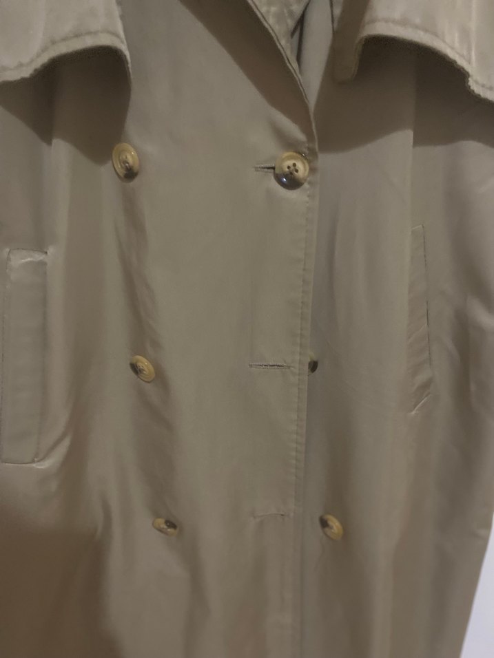 Bej Uzun Kesim Kolsuz Trençkot - Görsel 2