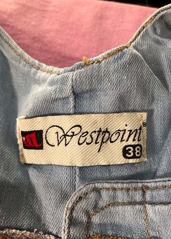 Gri Batik Desenli Denim Kısa Tulum - Görsel 3