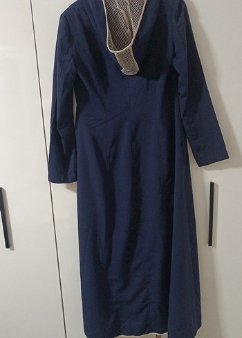 Alvina lacivert uzun kap kapüşonlu, fermuarlı, - Görsel 2