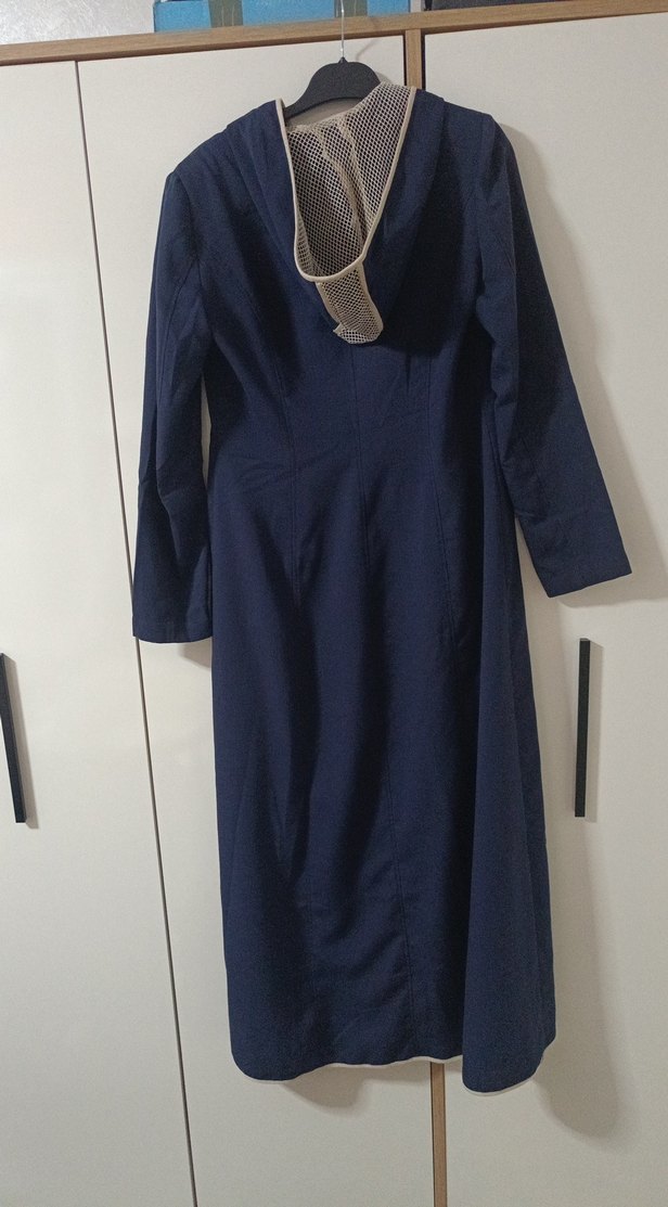 Alvina lacivert uzun kap kapüşonlu, fermuarlı, - Görsel 2