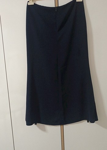 Lacivert Midi Drapeli Kadın Etek - Görsel 2