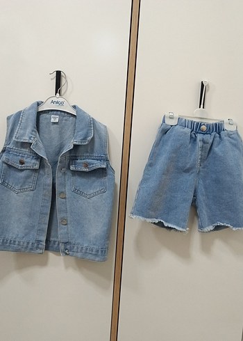 erkek Çocuk Mavi Kot Şort Loose Fit - Görsel 2