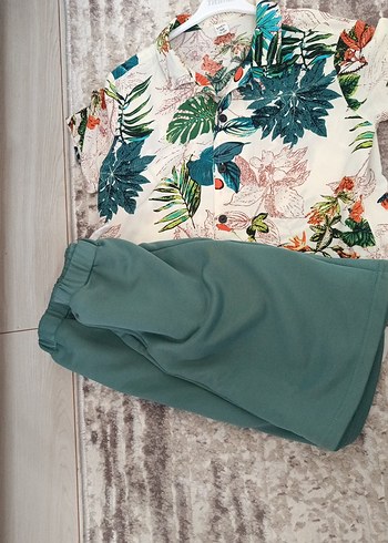 Düğmeli Açık Yeşil Pamuklu SHEIN marka  11-12 yaş L - Görsel 5