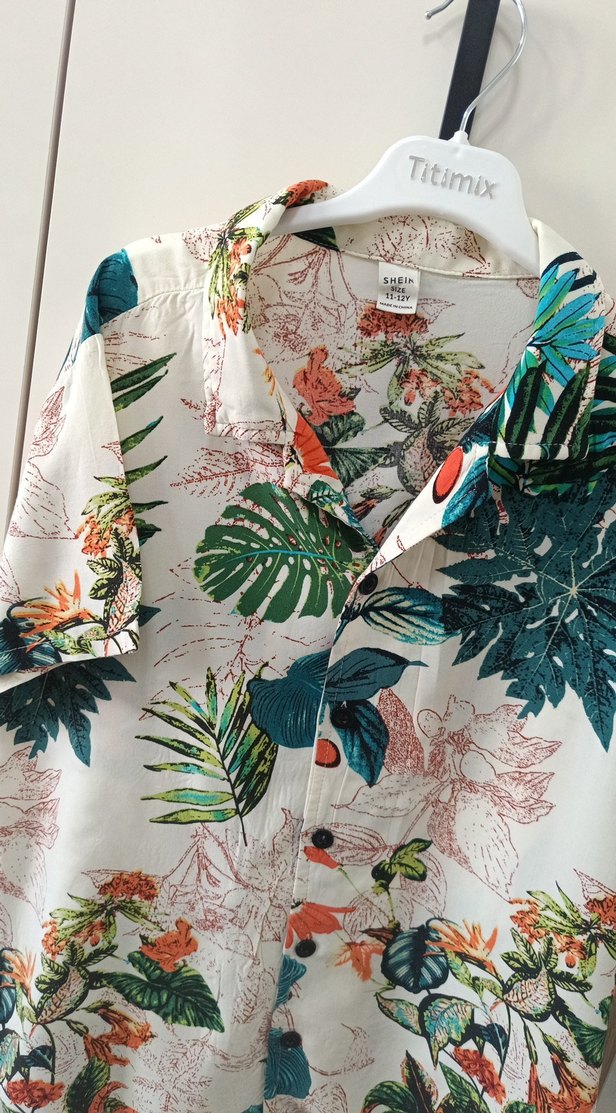 Düğmeli Açık Yeşil Pamuklu SHEIN marka  11-12 yaş L - Görsel 2