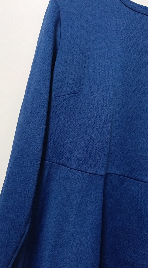 Mavi Uzun Kollu Salaş Midi Tunik za kullanılmış - Görsel 3