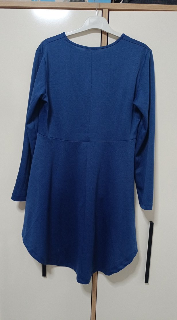 Mavi Uzun Kollu Salaş Midi Tunik za kullanılmış - Görsel 2
