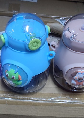 Çocuklar için Renkli Mavi Termos Şişe - Görsel 5