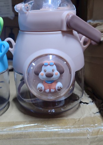 Çocuklar için Renkli Mavi Termos Şişe - Görsel 4