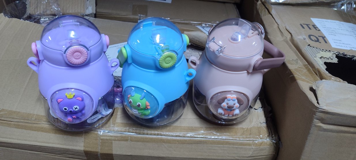 Çocuklar için Renkli Mavi Termos Şişe - Görsel 5