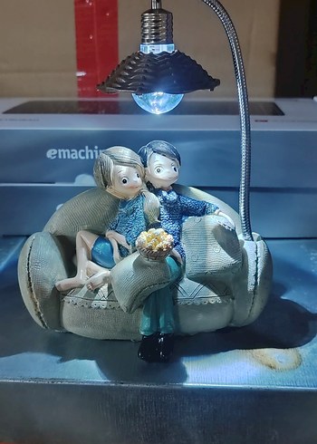 Mavi Renkli Oturan Çift Figürin - Görsel 2