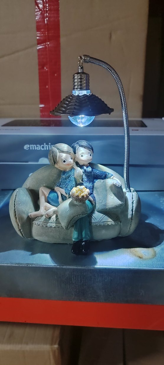 Mavi Renkli Oturan Çift Figürin - Görsel 2