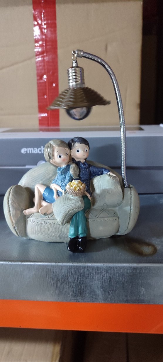 Mavi Renkli Oturan Çift Figürin - Görsel 3