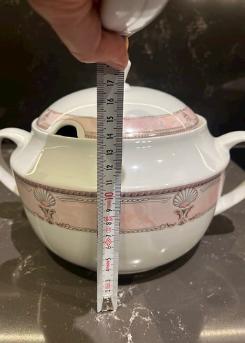 Pembe Desensiz Kapaklı porselen tencere - Görsel 2