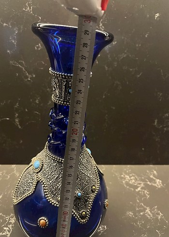 Koyu Mavi Dekoratif Vazo - Görsel 3