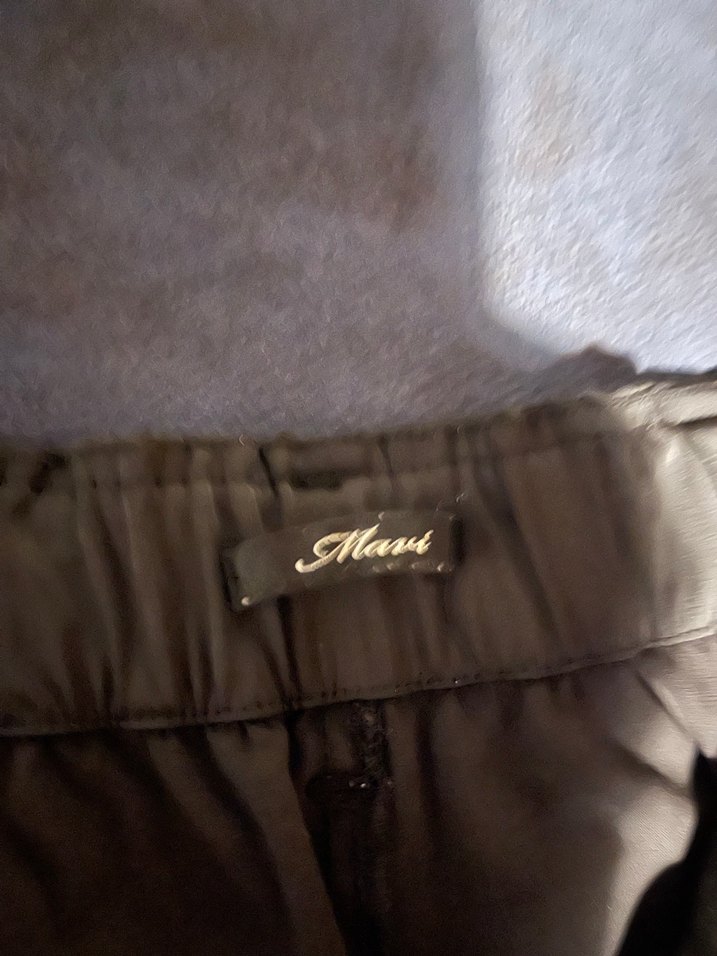 Mavi jean Siyah Kemerli Rahat Kadın saten  kargo Pantolon - Görsel 3