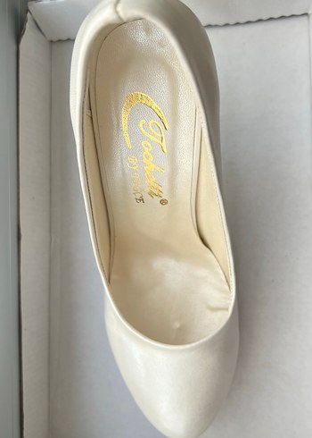 Bej Gri Yüksek Topuklu Kadın Stiletto - Görsel 5