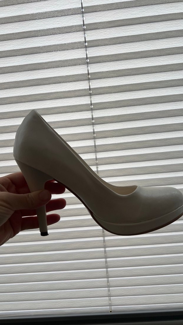 Bej Gri Yüksek Topuklu Kadın Stiletto - Görsel 2