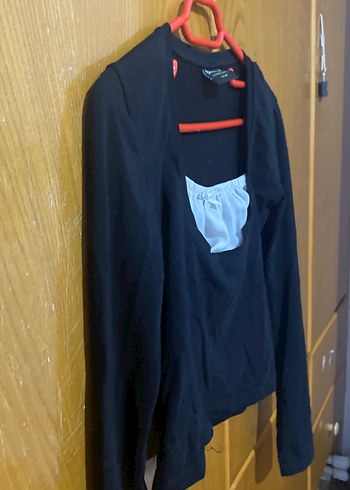 Kızlar için Kemerli V Yaka Uzun Kollu Bolero - Görsel 3