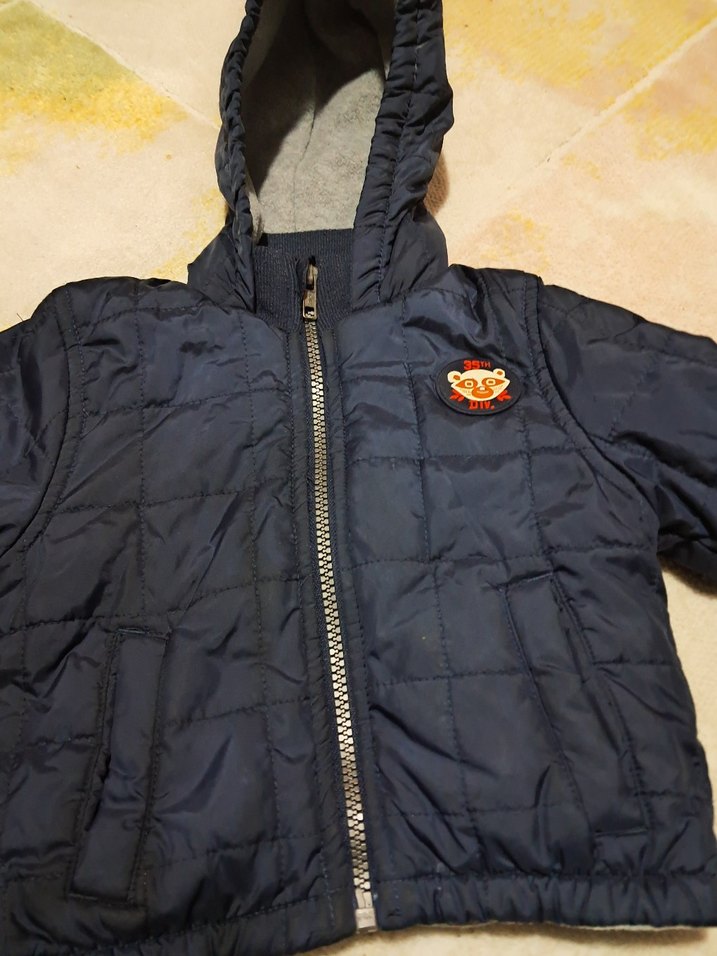 Kapüşonlu Koyu Gri Erkek Çocuk Mont - Görsel 2