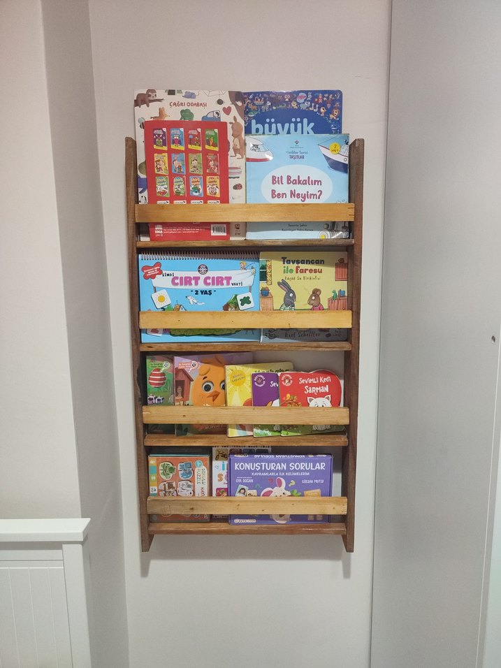 Çocuklar için kahverengi duvar rafı - Görsel 4