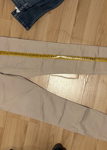 massimo dutti skinny bej pantolon 34 - Görsel 3