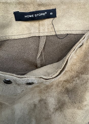 Bej Süet Püsküllü Kadın Mini Şort - Görsel 3