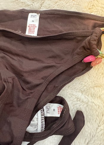 Kahverengi Bel Detaylı Bohem Bikini - Görsel 4