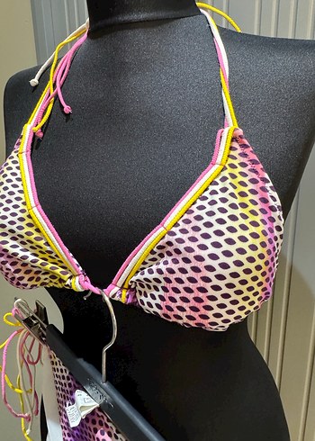 Renkli Bağcıklı Mini Boncuklu Bikini - Görsel 3