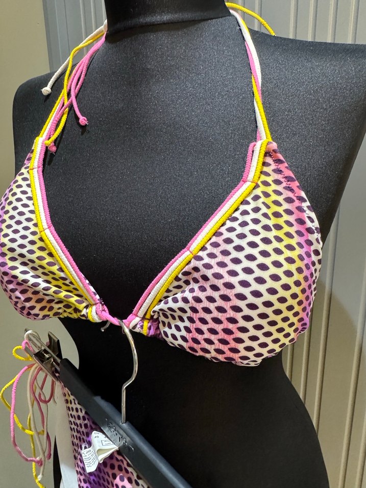 Renkli Bağcıklı Mini Boncuklu Bikini - Görsel 3