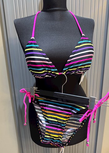 Renkli Çizgili İpli Bikini Takımı - Görsel 2