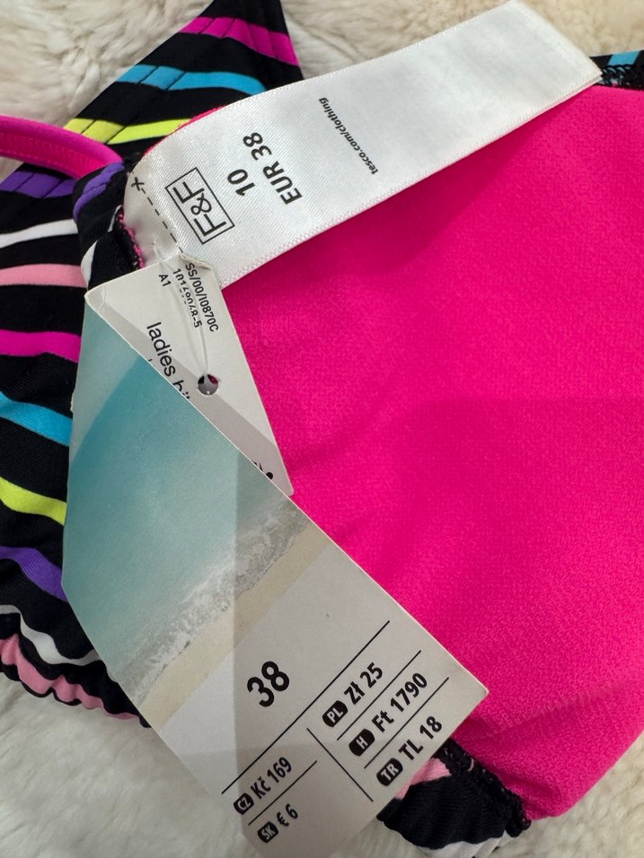 Renkli Çizgili İpli Bikini Takımı - Görsel 3