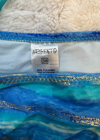 Kadın Turkuaz gold  Bağlamalı Tie-Dye Bikini - Görsel 4