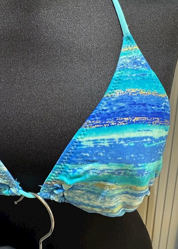 Kadın Turkuaz gold  Bağlamalı Tie-Dye Bikini - Görsel 3