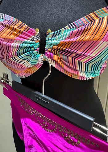 Renkli Bağlamalı Mini Bikini takımı - Görsel 3