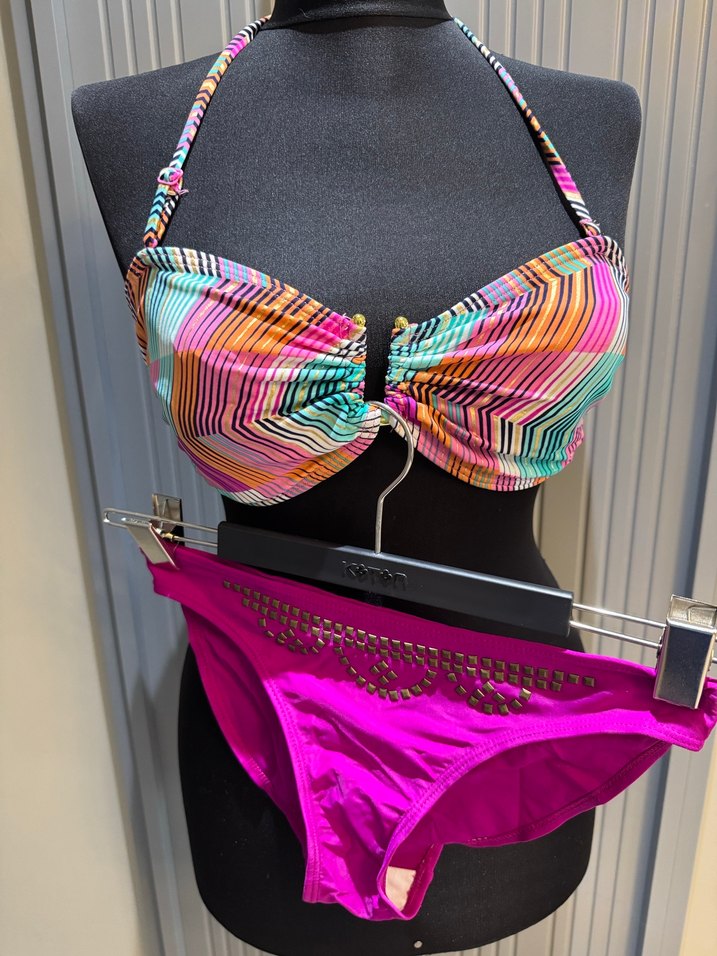 Renkli Bağlamalı Mini Bikini takımı - Görsel 2