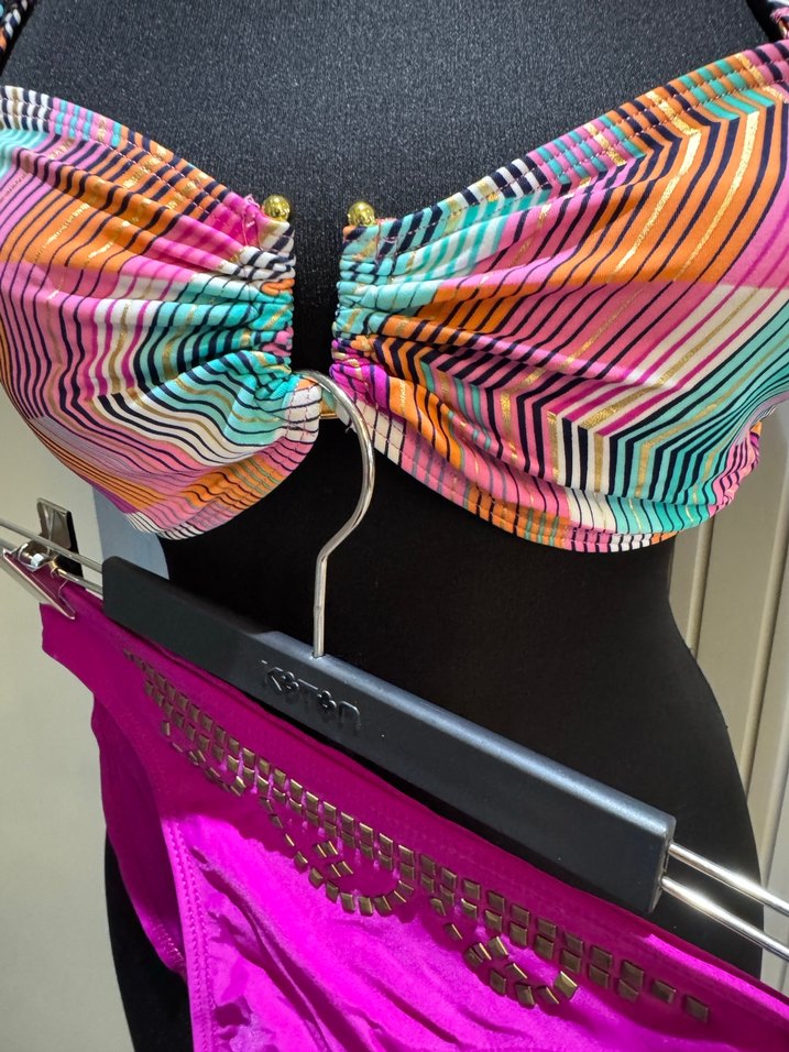 Renkli Bağlamalı Mini Bikini takımı - Görsel 3