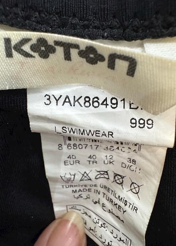 Koton İşlemeli Siyah Mini Göğüslü Bikini takım - Görsel 2