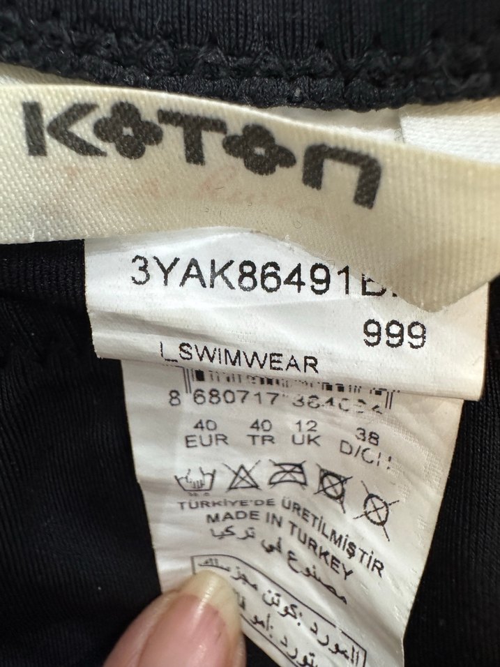 Koton İşlemeli Siyah Mini Göğüslü Bikini takım - Görsel 2