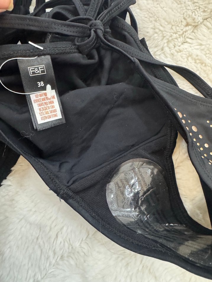 Siyah Parlak zımbalı  Mini Bikini takım - Görsel 3