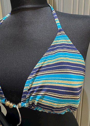 Bohem Tarz Turkuaz Bağlamalı Bikini - Görsel 3