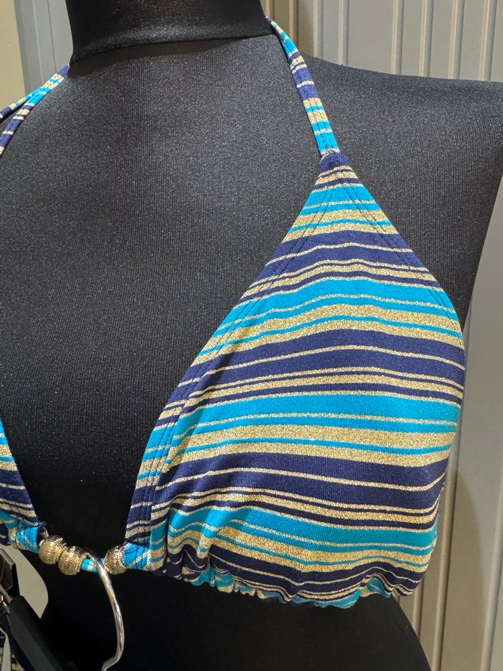 Bohem Tarz Turkuaz Bağlamalı Bikini - Görsel 3