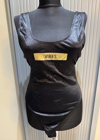 Kadın Siyah V Yaka Parlak Midi body - Görsel 2