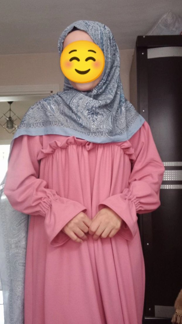 Pembe Fırfırlı Uzun Bohem Elbise - Görsel 4