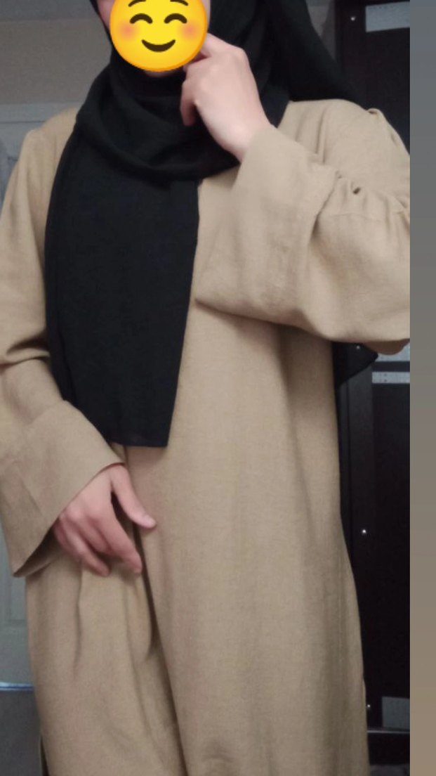 Bej Midi Uzun yandan yırtmaçlı Keten tunik - Görsel 5