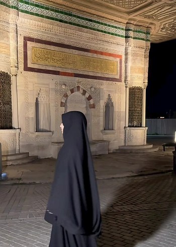 Kadın Siyah Dökümlü süper soft krep kumaşı çarşafı şerifimiz - Görsel 2