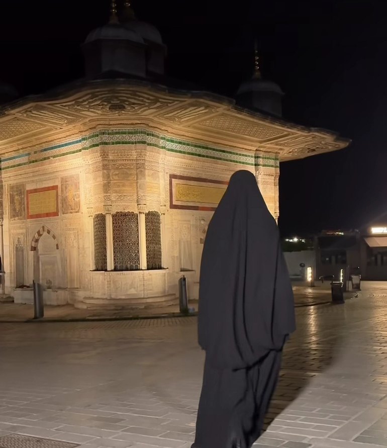 Kadın Siyah Dökümlü süper soft krep kumaşı çarşafı şerifimiz - Görsel 4