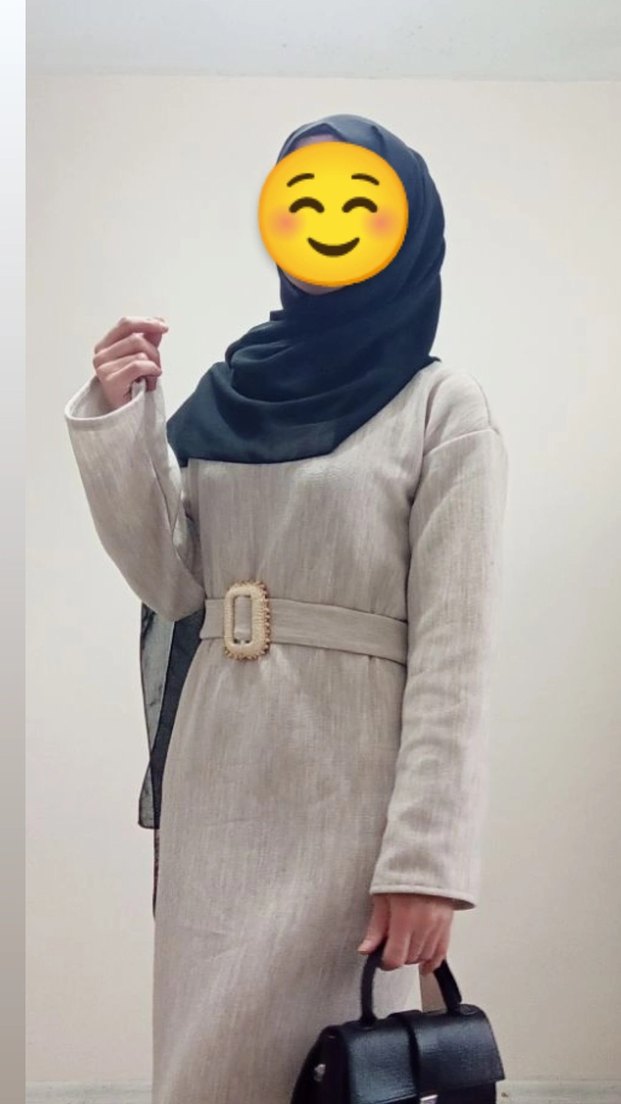 Gri Kemerli Uzun triko Elbise - Görsel 4