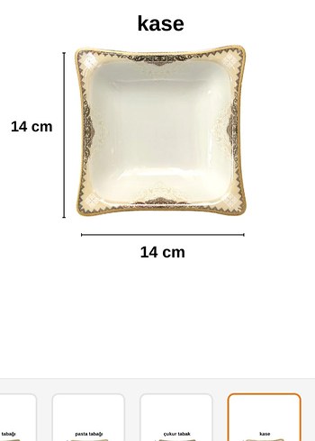golt Desenli Beyaz Kare Tabak Seti - Görsel 9