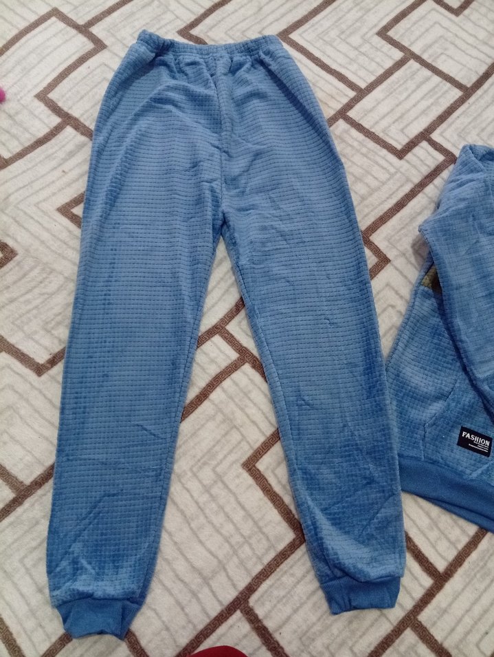 Mavi Erkek Uzun Kollu Rahat Pijama Altı - Görsel 2