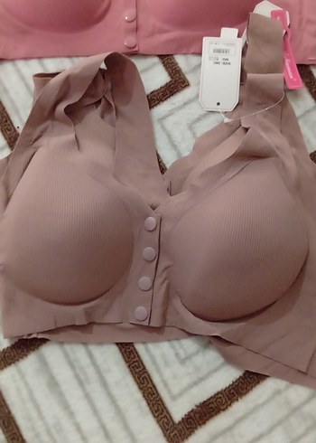 Düğmeli Pembe Sporcu Sütyeni - Görsel 2